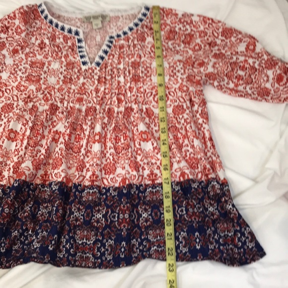 Vintage America Blues Boho V-Neck Top Size Medium - Picture 10 of 10